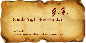 Gadányi Henrietta névjegykártya