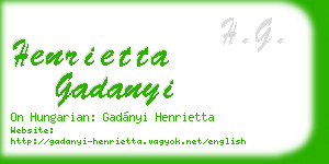 henrietta gadanyi business card